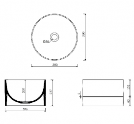 Раковина для ванной Marmorin Duo II White Panel накладная без крыла литой камень белый  P_U_536_08_0380