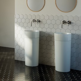 Раковина для ванної Marmorin Duo S підлоги литий камінь білий / чорний P_U_536_04_0380