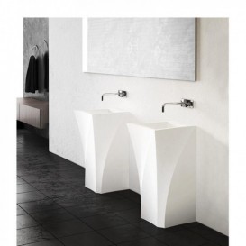 Раковина для ванной Marmorin Erato 49х49,5 см напольная литой камень белый 370 049 020 xx x