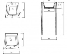 Раковина для ванної Marmorin Erato 49х49,5 см для підлоги литий камінь білий 370 049 020 xx x