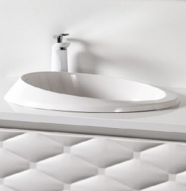 Раковина для ванної Marmorin Gora врізна без крила литий камінь білий P_U_627_01_0525