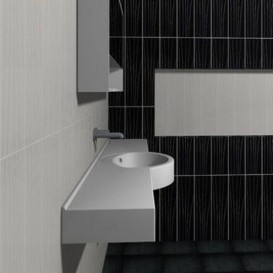 Раковина для ванной Marmorin Hale регулируемая от 60 до 180 см литой камень белый 340 REG 0xx xx x