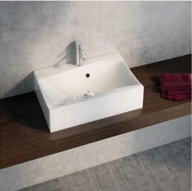 Раковина для ванної Marmorin Iva накладна литий камінь білий 220 060 020 xx x