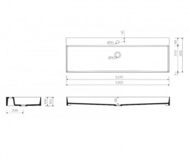 Раковина для ванной Marmorin June 1200 накладная без крыла литой камень белый  P_U_621_04_1205