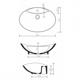 Раковина для ванної Marmorin Lazur накладна без крила литий камінь білий P_U_548_01_0640