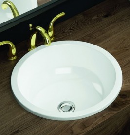 Раковина для ванної Marmorin Lena II врізна кругла литий камінь білий P_U_539_02_0458