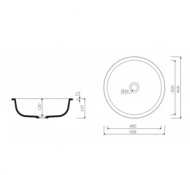 Раковина для ванной Marmorin Lena II врезная круглая литой камень белый P_U_539_02_0458