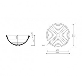 Раковина для ванної Marmorin Lena V врізна кругла литий камінь білий P_U_539_05_0465