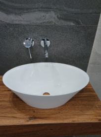 Раковина для ванной Marmorin Luka накладная без крыла литой камень белый P_U_263_02_0500