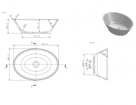 Раковина для ванной Marmorin Luka накладная без крыла литой камень белый P_U_263_02_0500