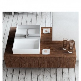 Раковина для ванної Marmorin Modico 60х43 см литий камінь білий 350 060 020 xx x