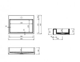 Раковина для ванної Marmorin Modico 60х43 см литий камінь білий 350 060 020 xx x