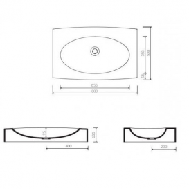 Раковина для ванной Marmorin Orin накладная литой камень белый P_U_551_01_0800