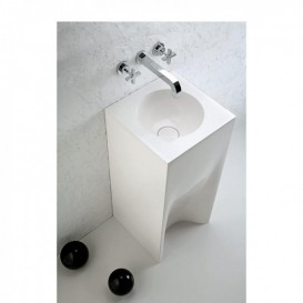 Раковина для ванной Marmorin Rea 40х40 см напольная литой камень белый 211 040 020 xx x