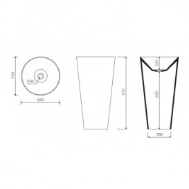 Раковина для ванной Marmorin Spot S напольная литой камень белый P_U_535_02_0458