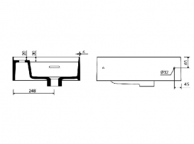 Раковина для ванной Marmorin Tantium II накладная без крыла литой камень белый P_U_532_02_0500