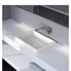 Раковина для ванної Marmorin Teo 600 врізна без крила литий камінь білий 649 060 020 xx x