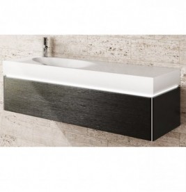 Раковина для ванної Marmorin Ugo 165х43 см лівостороння литий камінь білий P_U_528_02_1650