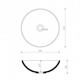 Раковина для ванной Marmorin Ulia накладная литой камень белый P_U_170_01_0420