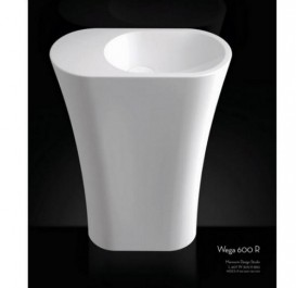 Раковина для ванной Marmorin Wega 60,7х30,5 см правосторонняя литой камень белый P 515 060 920 010