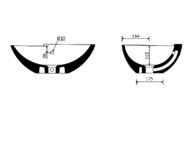 Раковина для ванной Marmorin Zora накладная без крыла литой камень белый P_U_531_03_0505