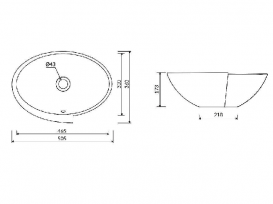 Раковина для ванной Marmorin Zora накладная без крыла литой камень белый P_U_531_03_0505