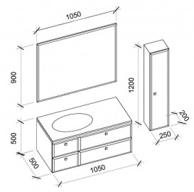 Раковина для ванной Marsan Элис левая врезная для тумбы 1100 белый ЭЛИС1100L