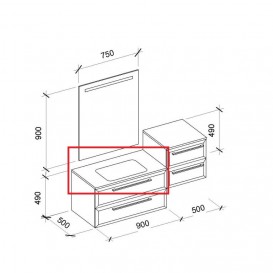 Раковина для ванної Marsan Квадро 900 врізна скло Квадро900