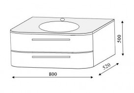 Раковина для ванної Marsan Regine 800 скляна на тумбу REGINE800