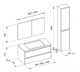 Раковина для ванної Marsan Therese 800 врізна штучний камінь білий THERESE80