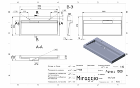 Раковина для ванной Miraggio Agness 1000 накладная Mirasoft Technology белый матовый 0001059