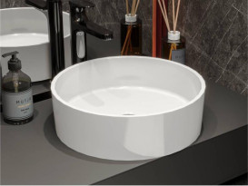 Раковина для ванної Miraggio Bergamo 400 40х40 см Miramarble білий глянсовий 0002671