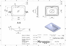 Раковина для ванної Miraggio California 61,4x45,6 см Mirasoft Technology білий матовий 0001064
