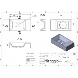 Раковина для ванной Miraggio Copper 400 накладная с отверстием под смеситель белый глянцевый  0000162