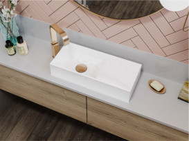 Раковина для ванної кімнати Miraggio Copper 500 Miramarble білий 0001052