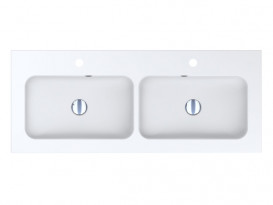 Раковина для ванной Miraggio Della 1100-2 двойная Mirasoft Technology белый матовый 0001075