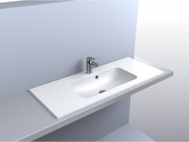 Раковина для ванної Miraggio Della 1100 врізна з отвором під змішувач білий глянсовий 0000170