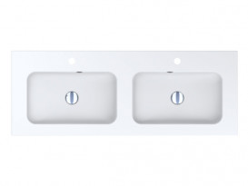 Раковина для ванної кімнати Miraggio Della 1200-2 подвійна Mirasoft Technology білий матовий 0001015