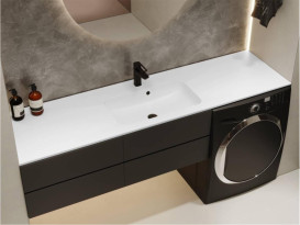 Раковина для ванної Miraggio Della 1800 180х50 см Miramarble білий глянсовий 69125566