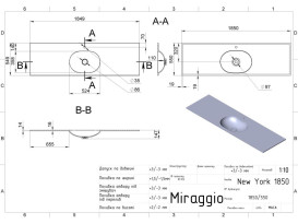 Раковина для ванної Miraggio Della 1800 180х50 см Mirasoft білий матовий 69125568