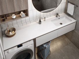 Раковина для ванної Miraggio Della 1900 R 190х50 см Miramarble білий глянсовий 8813762