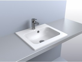 Раковина для ванной Miraggio Della 500 врезная с отверстием под смеситель белый глянцевый 0000174