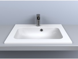 Раковина для ванной Miraggio Della 600 врезная с отверстием под смеситель белый глянцевый 0000176