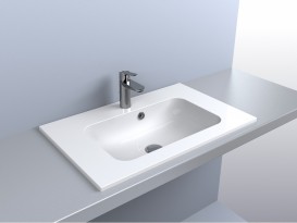 Раковина для ванной Miraggio Della 700 врезная с отверстием под смеситель белый глянцевый 0000178