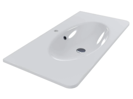 Раковина для ванної MIRAGGIO ELLA 99,9 х49, 9 см з крилом Miramarble глянсовий білий 0002049