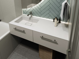 Раковина для ванної Miraggio Erica 1200 L 120х50 см Miramarble білий глянсовий 8813567