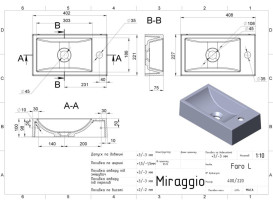 Раковина для ванної Miraggio Faro L 40,8х22,7 см Mirastone black shine 0002537