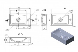 Раковина для ванної Miraggio Faro L підвісна з отвором під змішувач білий глянсовий 0000192