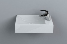 Раковина для ванної Miraggio Faro L підвісна з отвором під змішувач білий глянсовий 0000192