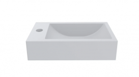 Раковина для ванної Miraggio Faro R підвісна з отвором під змішувач білий матовий 0000196